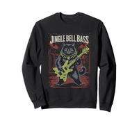 Jingle Bell Bass Cat Rock Holiday Music Rock Natale Felpa