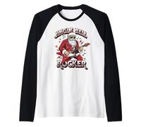 Jingle Bell Rocker Babbo Natale Divertente Rock Natale Maglia con Maniche Raglan