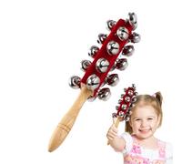 Jingle Bells A Mano - Strumento A Percussione In Legno, Sonaglio Musicale Per Bambini | 21 Campanelli In Acciaio Inossidabile Impugnatura In Velluto Lunghezza 26,5 Cm Design Durevole Interazione Genit