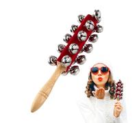 Jingle Bells in legno - 26,5 cm Hand-Jingle Bell, giocattolo musicale portatile per percussioni | sonagli educativi per imparare le abilità motorie dei bambini per l'attività di gioco a casa sul palco