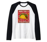 Jingle Bells Taco Shells Funny Christmas Tacos Lover Maglia con Maniche Raglan