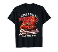 Jingle Bells Turbo Odora Burnouts all The Way Car Guy Xmas Maglietta