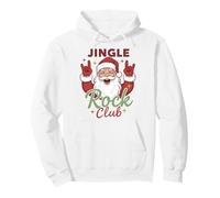 Jingle Rock Club Santa Christmas Fun Rocker Rock On Felpa con Cappuccio