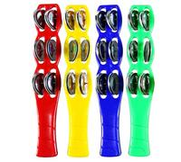 Jingle Stick - 4pcs Festive Tambourine Stick | Strumento musicale Jingle Bells | Sleigh Bell Sttick Adatto per le esibizioni per le vacanze di educazione musicale Rhythm Play Classroom Percussion Fun