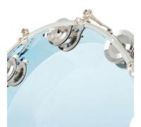 Jingle - Tamburello portatile in acciaio inox, 25,4 cm, per migliorare la creatività musicale e i ritmi (pelle blu)