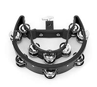 Jingles in metallo a doppia tamburello a mezza luna in ABS ad alta resistenza delicatamente lucidato per KTV per per la festa(Nero)