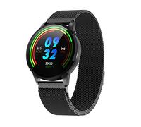 JINGLIANG Supporto Chiamata di promemoria/Monitoraggio della frequenza cardiaca/Blood Pressure Monitoring/Sleep Monitoraggio (Nero), Lega Cinturino, 1,22 Pollici TFT a Colori Sassy Guarda IP67 R