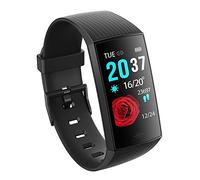 JINGLIANG Supporto Passo conteggio/Call Reminder/Monitoraggio della frequenza cardiaca/Sleep Monitoraggio (Nero), 1.14 Pollici IPS Schermo a Colori Sassy Bracciale IP67 Raincoat