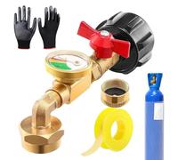 JINGLING Adattatore Per Ricarica Bombola Propano Da 450 Grammi,Connettore Di Trasferimento Con Valvola E Manometro | Riempimento Bottiglia 0.45kg da Serbatoio 9kg, Accessorio Esterno per Griglia Stufa