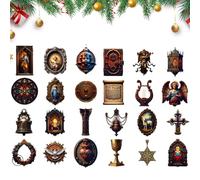 JINGLING Calendario 'Avvento - 2D acrilico per feste | 24 giorni rinascimentale sacra famiglia calendario 'Avvento per bambini | per decorazioni sviluppo divertimento attività bambini famiglia