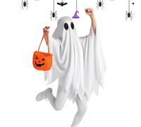 JINGLING Costume fantasma per bambini | Costume da mantello da brivido per bambini | Poncho spaventoso accessorio di travestimento per feste scolastiche