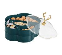 JINGLING da portata diviso, a doppio strato per servire il cibo, da portata a forma di, design a doppio strato, 5 scomparti, elemento alce di Natale