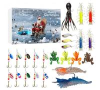 JINGLING Esche da, calendario 'Avvento di Natale, 24 giorni, conto alla rovescia 'Avvento, per pescatori, mariti, fidanzati, papà, adolescenti, uomini, bassi, trote, lago, fiume, acqua