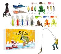 JINGLING Esche da pesca Calendario dell'Avvento 2025, 24 giorni, con esche da pesca - Calendario con conto alla rovescia con set di esche per le vacanze, per uomini e pescatori e acqua dolce salata