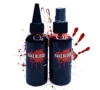JINGLING Fake Blood per Halloween, 2 pezzi da 60 ml di sangue teatrale realistico per cosplay - di Halloween per teatro Carnevale Masquerade Escape Room
