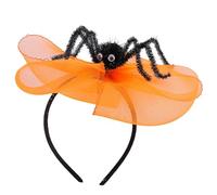 JINGLING Fascia per capelli con motivo a ragno di Halloween, fascia per capelli con fiocco di Halloween, accessorio per costume di Halloween, motivo ragni e teschi