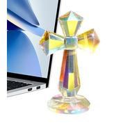 JINGLING Figurina Croce di - Statua Religiosa Decorativa 15 Cm | Croce con Design Angolato 360° per Libreria Sala Preghiere Ufficio Pastori Tavola Chiesa Collezionisti Davanzale