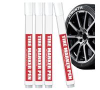 JINGLING Penna Per Pneumatici,4 Pezzi Strumenti Graffiti A Inchiostro Impermeabile,Pittura A Base Di Olio Per Lettere Bianche Su Pneumatici - Per Camion Rimorchio SUV RV Scooter Moto Metallo Legno