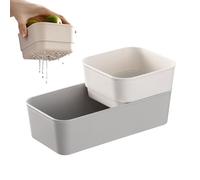 JINGLING per il lavaggio della frutta - Scolapiatti a doppio strato | Per Il Lavaggio Di Verdure | Per La Miscelazione Di Alimenti La Pulizia Della Cucina La Cottura A Casa L Scarico E