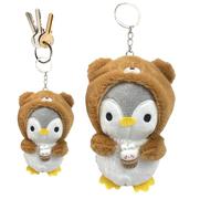 JINGLING Portachiavi in peluche, giocattolo di peluche in peluche - con copricapo, giocattoli di peluche per animali, ciondolo portachiavi portatile in peluche di disegno
