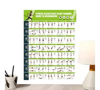 JINGLING Poster con piano di esercizi, guida e planner per la decorazione della parete e per il fitness, nastro di resistenza per esercizi come decorazione da parete, per stretching, yoga