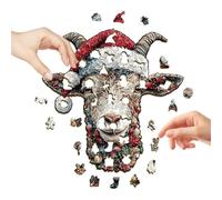 JINGLING Puzzle di Natale | Giocattoli di Legno Educativi,Giocattoli Puzzle a Tema Cervo,per la Casa Scuola in Classe Adolescenti Amatori