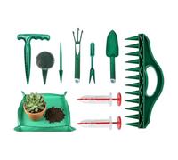 JINGLING Set di attrezzi da giardino, perforatore manuale | tappetino per travaso | per piante, semina, piantine, come pomodori e peperoni, e per interni ed esterni in orticultura