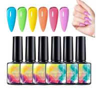 JINGLING Smalto Gel 6 pezzi 8 ml | Gel fluorescente per unghie - Smalto semi-trasparente fluorescente per sera salotto quotidiano donna