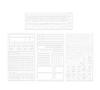 JINGLING Stencil per giornale, 4 pezzi, modello di pianificatore antiruggine, stencil in metallo per proiettili di giornale, per pianificatore di piccole lettere piccoli numeri disegno di follow-up