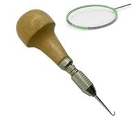JINGLING Strumenti per racchetta da tennis, strumento per corde da badminton, morsetto per racchetta da tennis, strumento per infilare con manico in legno, strumenti per corde per tennis, squash e