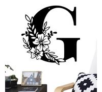 JINGLING Targhetta per il cognome per la casa, lettere floreali da parete - Targhetta decorativa in metallo | Decorazione da parete per porta di casa, soggiorno, terrazza,