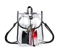 JINGLING Zaino robusto, trasparente, per lo stadio, per gli appassionati di sport, borsa impermeabile con coulisse e spallacci rinforzati e larghi, Nero , Siehe Beschreibung