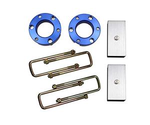 JINGLINGKJ 32 MM Sospensione Anteriore 51 MM Blocchi Sospensione Posteriore Sollevare Kit per NAVARA Frontier D40 4WD 2005-2014 UBolt Kit Sollevare adattatore Molla 2 pezzi