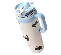 Jingmiger Borraccia isotermica | 1 L Borraccia termica a prova di perdite, con manico | bottiglia sportiva, per donne, uomini, ragazzi, bevande calde e fredde, caffè tè