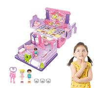 Jingmiger Casa di Principessa | Sembrare Giocare alla Costruzione di Giocattoli con luci,Mobili per la Casa dei Sogni, Giocattoli Rosa per Ragazza, Casa di, Decorazioni di Natale, Regalo