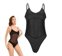 Jingmiger Costume da bagno da donna, trasparente, costume da bagno monokini, ad asciugatura rapida, traslucido, per prendere il sole in spiaggia, come indicato, XXL