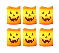 Jingmiger LED Halloween - Candela tealight con effigie di teschi d'orrore, luce calda che funziona su batterie per la decorazione di festa, casa, camera, esterno, e