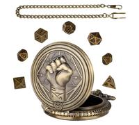 Jingmiger Orologio da tasca a cubo, porta cubi | Cassa 'orologio da tasca con motivo a pugno a catena - per gioco di ruolo, vintage per orologio da tasca per giochi di ruolo,