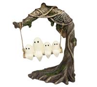 Jingmiger Statua di un fantasma su un altalena | Decorazione fantasma, resina carina e spaventosa decorazione per desktop come centrotavola per la decorazione di, casa infestata, tavolo, giardino e