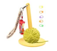 Jingmiger Supporto portatile per filato, supporto per gomitoli di filo, supporto per polso portatile, con cinturino in pelle, rotazione a 360°, con passante per polso per gli amanti del lavoro a