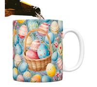 Jingmiger Taglie di Pasqua, tazze in ceramica di Pasqua | Ceramica colorata da 350 ml tazze da bere divertenti - Bunny Egg Design, comoda tazza di tè a presa per tè al latte di cacao caldo