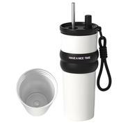 Jingmiger Tazza da caffè isotermica | Tazza da tè di grande capacità con cannuccia, capacità 710 ml a prova di perdite, accessorio Nomade per il trasporto e le attività all'aperto