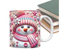 Jingmiger Tazze Natale | Tazze in Ceramica per le Feste | Design 3D Pupazzo Neve 350ml con Manico Idee Regalo Cucina Feste