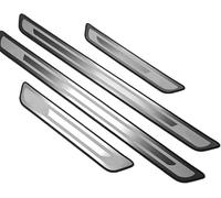 JINGMU 4 Pezzi Battitacco Auto per Tesla Model 3 Highland 2024, Inox Battitacco per Auto Sticker, Protezione Portiere Auto in Acciaio Inox, Protezione Soglia Portiera Auto