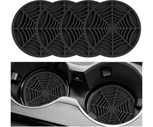 JINGMU 4 Pezzi Sottobicchieri per Auto per Skoda Yeti 2009-2017, Sottobicchieri Silicone Antiscivolo, Isolati Antiscivolo Portabicchieri Inserto Sottobicchieri