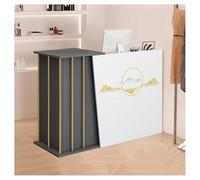 JingNian Bancone Cassa per Negozio, Banco Reception con Cassetti e Serratura, Scrivania Reception Moderna per Hotel, Abbigliamento, Sala d’Attesa e Ufficio(Printed,100cm)