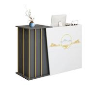 JingNian Bancone Reception Moderno Grande Banco Della Reception Con Ripiani Aperti E Cassetti Cassa Per Parrucchiere Beauty Studio Negozio Boutique Supermercato(Printed,120cm)