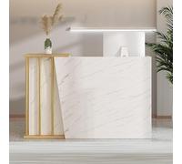 JingNian Bancone Reception Ufficio con Cassetti Serratura e Ampio Spazio di Archiviazione, Banco Reception Moderno per Negozi Abbigliamento Pasticcerie Hotel Centro Estetic(Size:120CM,Color:Marmo)