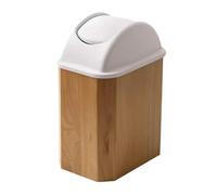 JingNian Cestino Per Rifiuti In Legno per Uso Domestico, Commerciale, Di Lusso Sottile Rettangolare con Coperchio per Bagno, Cucina, Casa E Ufficio(Wood color,28L)