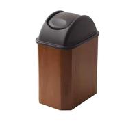 JingNian Cestino Per Rifiuti In Legno per Uso Domestico, Commerciale, Di Lusso Sottile Rettangolare con Coperchio per Bagno, Cucina, Casa E Ufficio(Walnut,28L)